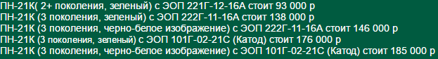 Стоимость монокуляров
