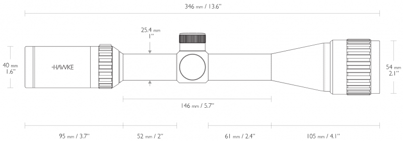 Оптический прицел Hawke Vantage 4-12x40 AO IR (.22 WMR 12x)