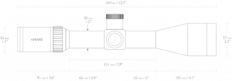 Оптический прицел Hawke Vantage 30 WA 4-16х50 IR SF (.22 Sub, 16x)