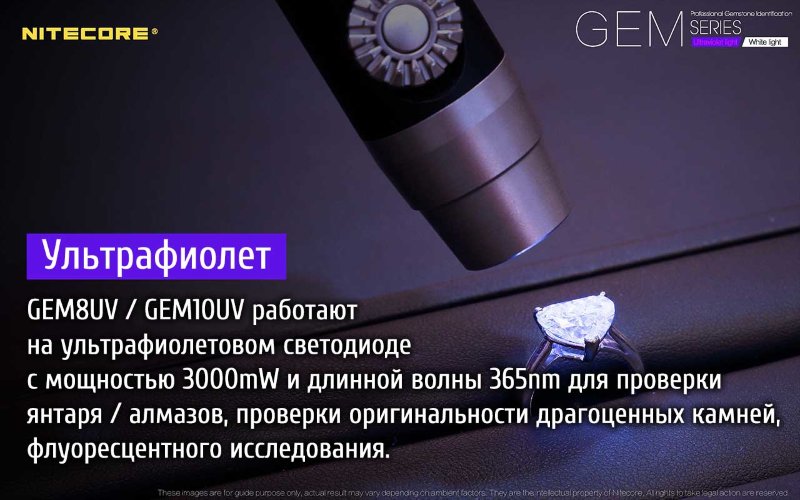 Фонарь ультрафиолетовый Nitecore GEM10UV