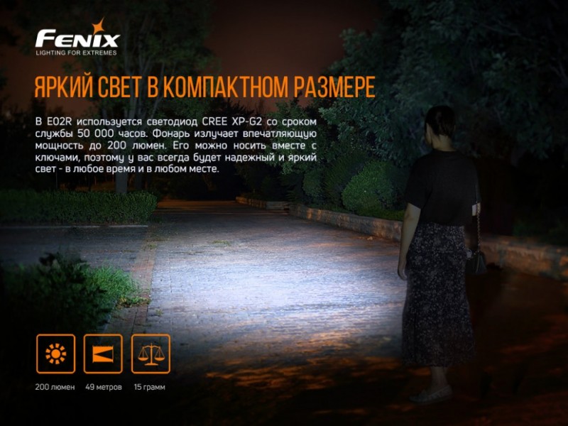 Фонарь Fenix E02R Cree XP-G2 S3