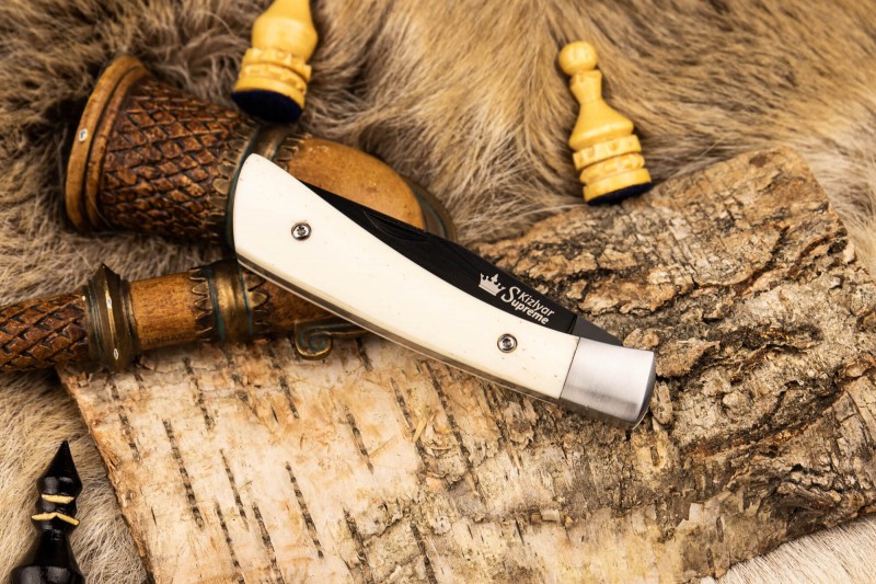 Складной нож Gent D2 Bone Black Titanium