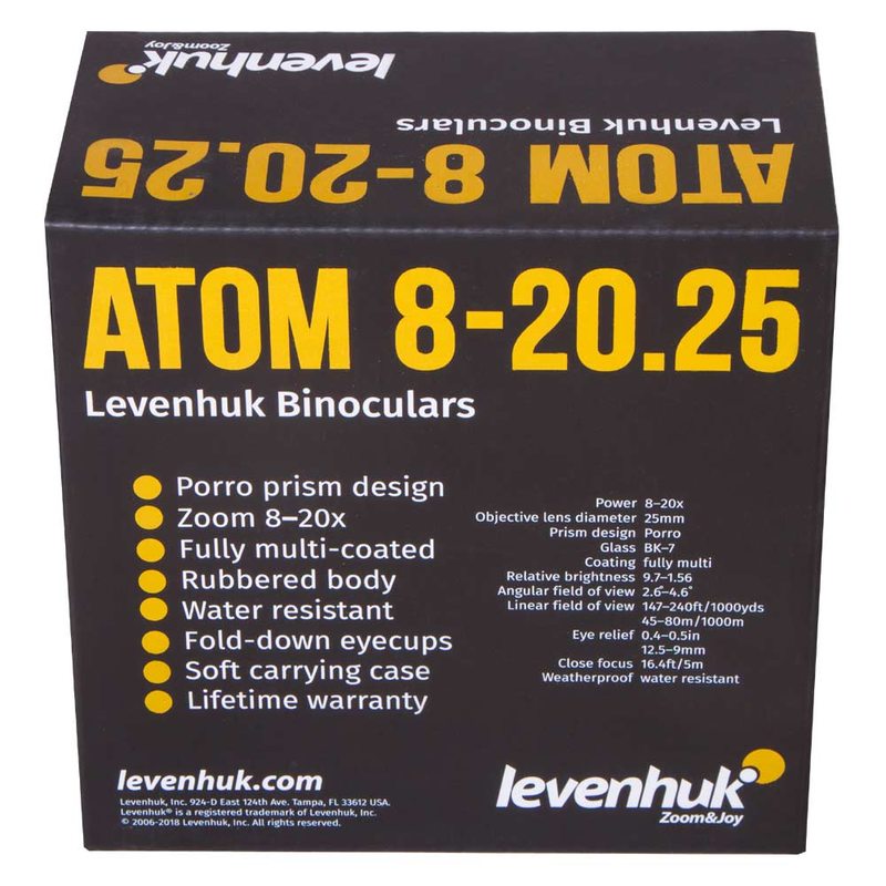 Бинокль Levenhuk Atom 8-20x25