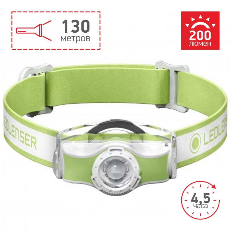 Налобный фонарь LedLencer MH3 зелено-белый 501593
