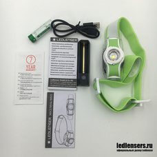 Аккумуляторный налобный фонарь LedLencer MH5 зелено-белый 501952