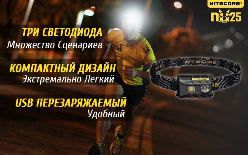 Налобный фонарь Nitecore NU25