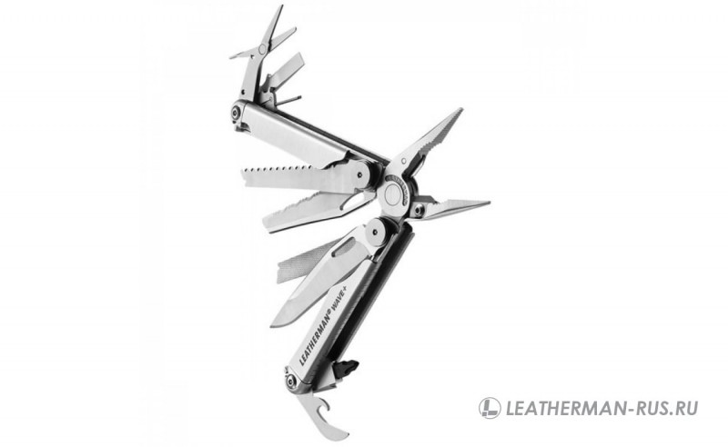 Мультитул Leatherman Wave Plus, 17 функций, кожаный чехол