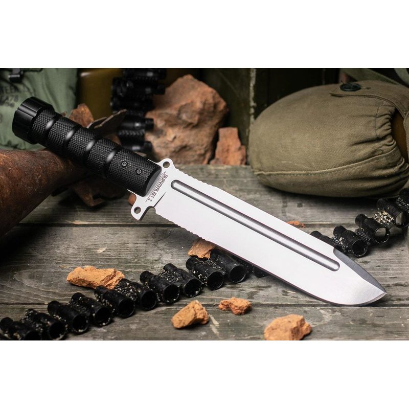 Нож выживания Survivalist Z D2 StoneWash Serrated