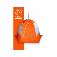 Палатка для зимней рыбалки Пингвин 4 с дышащим верхом (1-сл.) бело-оранжевый