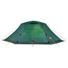 Универсальная четырехместная туристическая палатка Alexika Rondo 4 plus с двумя входами, двумя тамбурами и ветрозащитной юбкой. 