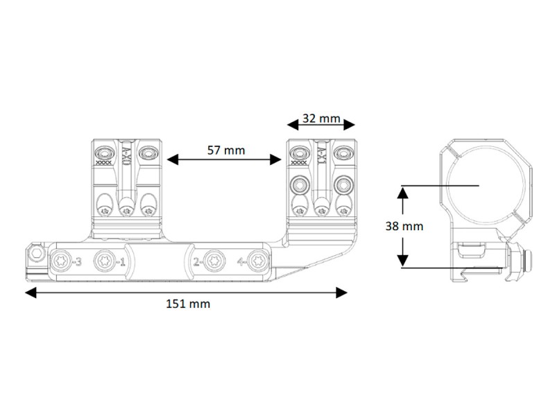 Кронштейн быстросъёмный SPUHR Cantilever Scope Mount 34мм на Picatinny,6MIL