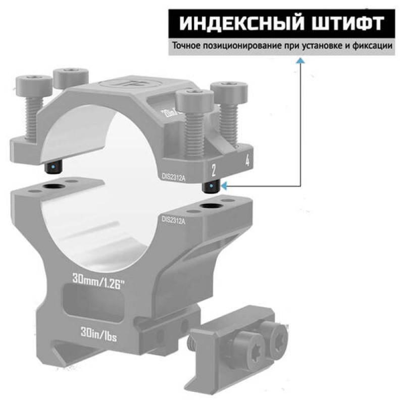 Кольца Discovery 30мм средние под Picatinny (7075) в интернет-магазине Optics Trade Кольца Discovery 30мм средние под Picatinny (7075)