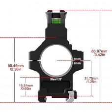 Кольца Discovery 30мм усиленные высокие (7075) с планкой и уровнем под Picatinny Кольца Discovery 30мм усиленные высокие (7075) с планкой и уровнем под Picatinny