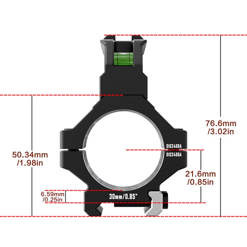 Кольца Discovery 30мм усиленные низкие (7075) с планкой и уровнем под Picatinny в интернет-магазине Optics Trade Кольца Discovery 30мм усиленные низкие (7075) с планкой и уровнем под Picatinny