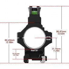 Кольца Discovery 34мм усиленные высокие (7075) с планкой и уровнем под Picatinny Кольца Discovery 34мм усиленные высокие (7075) с планкой и уровнем под Picatinny