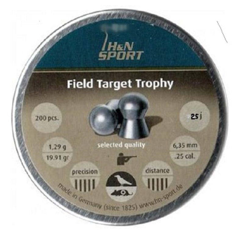 Пульки HN Field Target Trophy, 1.29 г, 6.35 мм, 200 шт