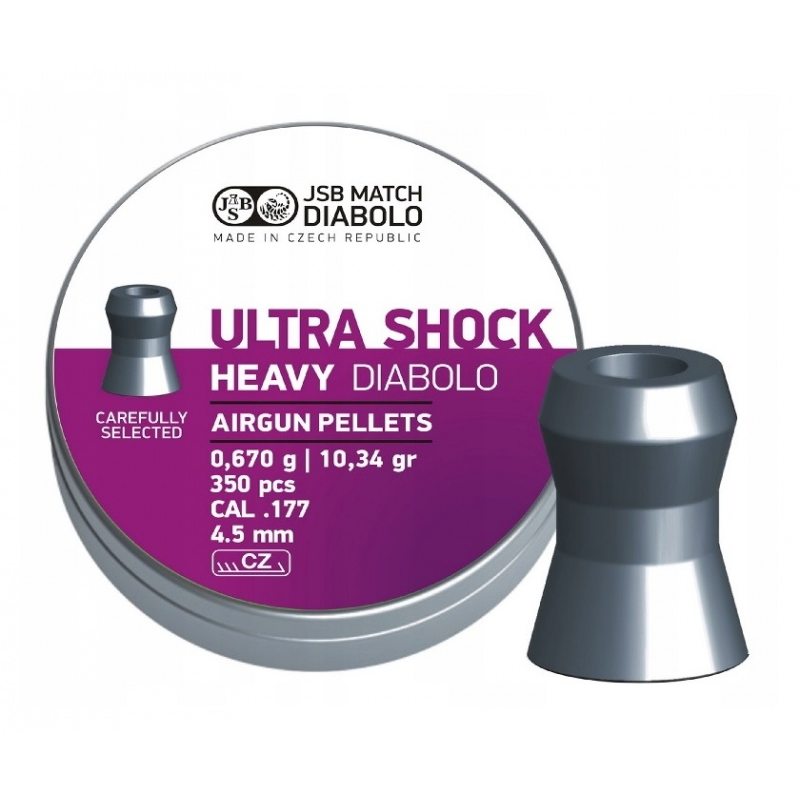 Пульки JSB Ultra Shock Heavy, 0.67 г, 4.5 мм, 350 шт