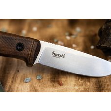 Туристический нож Santi AUS-8 StoneWash дерево кожа