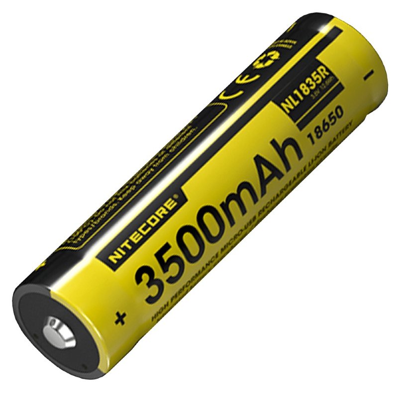 Аккумулятор Nitecore NL1835R 18650 Li-ion 3.7v 3500mA с подзарядом от USB