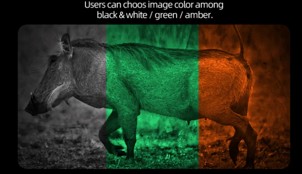 Выбор режимов цветового отображения цифрового бинокля ночного видения Arkon NVD B36GL