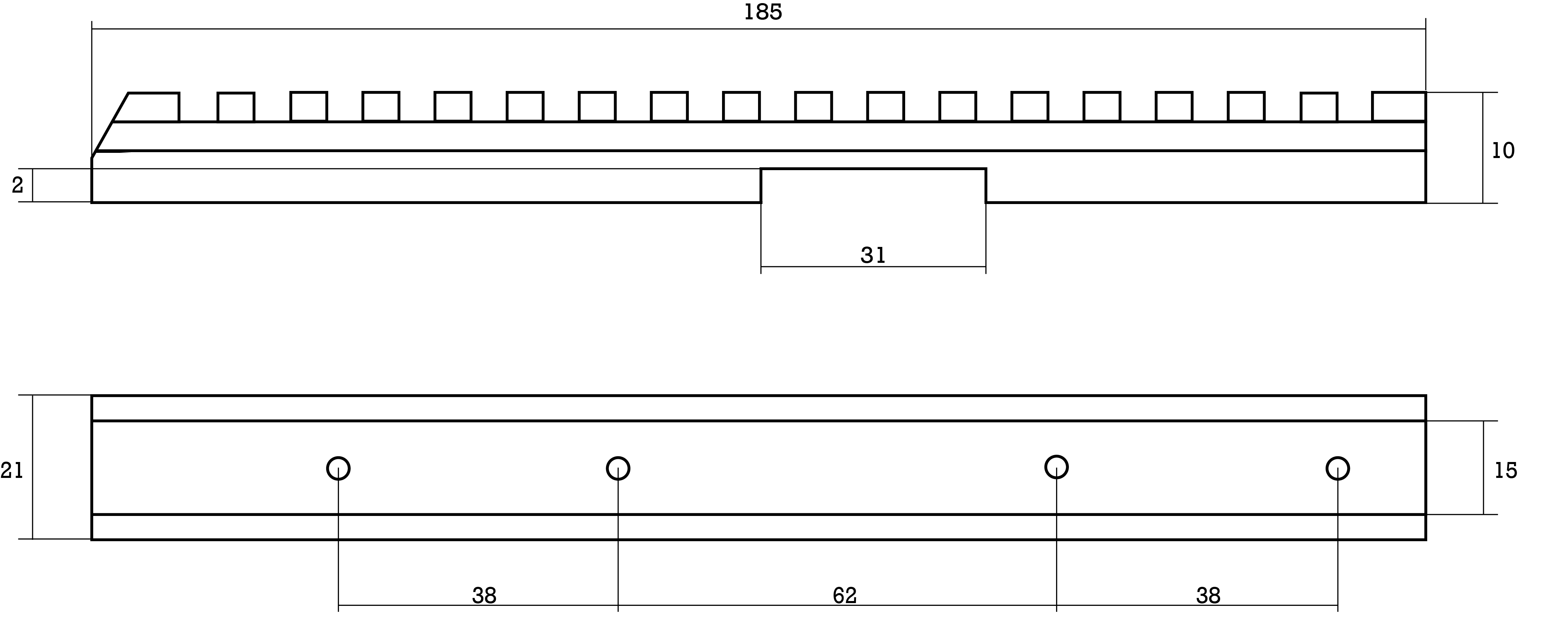 Планка Бизон на ТОЗ 78-310, Picatinny L-185 мм, 0 моа